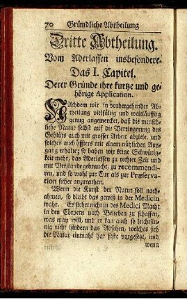 Dritte Abtheilung. Vom Aderlassen insbesondere.