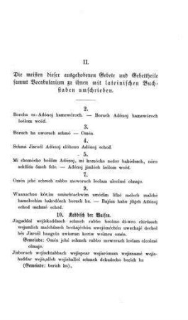 die meisten dieser Gebete sammt Vocabularium dazu mit lateinischen Buchstaben umschrieben