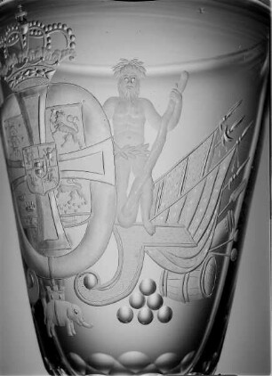 Deckelpokal (mit bekröntem dänischen Wappen) aus Schloß Moritzburg