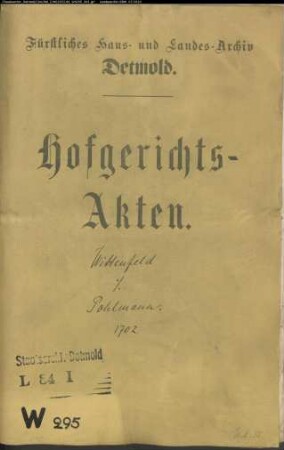 Wittenfeld, Konrad und Kaspar Stockmeyer in Lemgo gegen Pohlmanns und Borries' Erben zu Minden - Schuldforderung