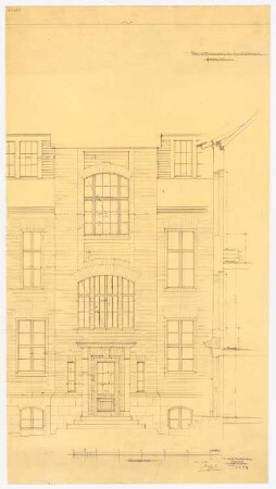 Direktionsgebäude der Vereinigten Chemischen Fabriken, Staßfurt-Leopoldshall: Teil der Rückansicht, 1:25