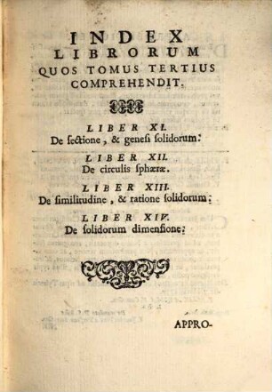 P. F. Fortunati A Brixia ... Elementa Mathematica : In Quatuor Tomos Digesta, 3. Geometriam solidorum continens