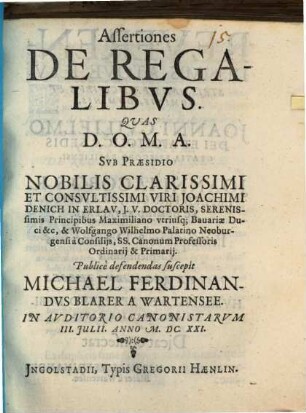 Assertiones De Regalibus