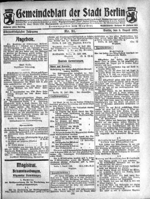 1924,31: Nr. 31, 3. August 1924