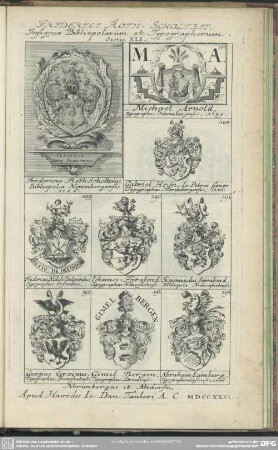 Friderici Roth-Scholtzii. Insignia Bibliopolarum et Typographorum. Sectio. XLI.