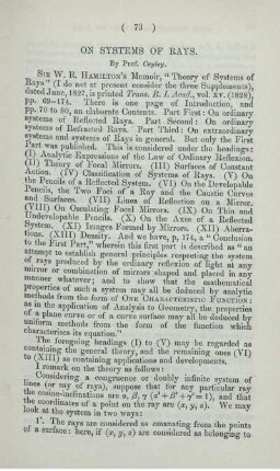 On systems of rays.