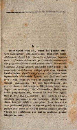 Diss. inaug. de laparotomia obstetricia