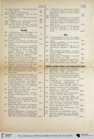 Arbeiten in Silber, Bronze, Zinn, Eisen, und Plastiken (Nr. 212-246)