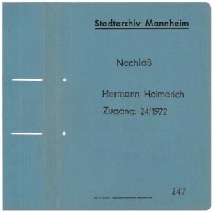 Kommunales Verfassungswesen, hier: Gutachten Hermann Heimerich zur "Neuordnung in den Ballungsräumen"
