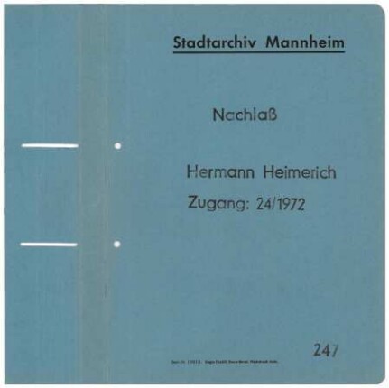 Kommunales Verfassungswesen, hier: Gutachten Hermann Heimerich zur "Neuordnung in den Ballungsräumen"