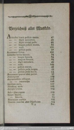 Verzeichniß aller Muskeln