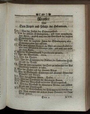 Register Von Dem Ampte und Pflicht der Hebammen.