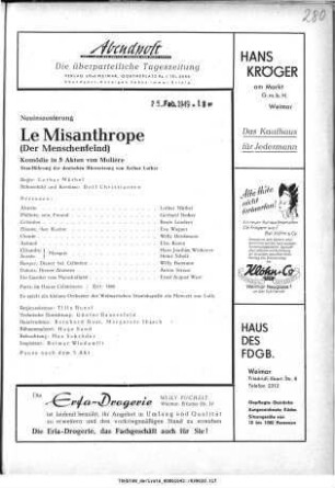 Le Misanthrope (Der Menschenfeind)