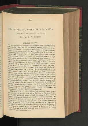 Semi-Classical Oriental Education.