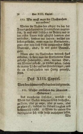 Das XIII. Capitel. Von den schweren Geburten insgemein.
