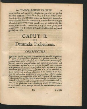 Caput II. De Dementiae Probatione.