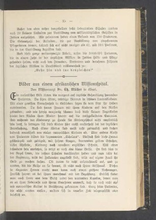 Bilder aus einem afrikanischen Missionsspital