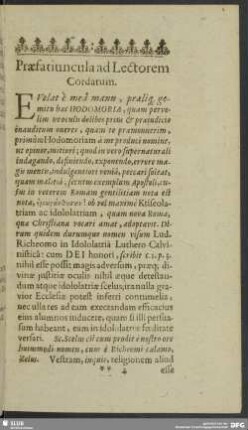 Praefatiuncula ad Lectorem Cordatum