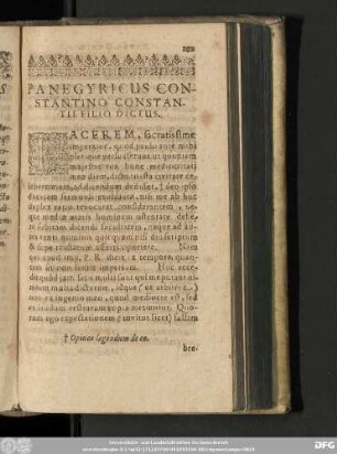 Panegyricus Constantino Constantii Filio Dictus.