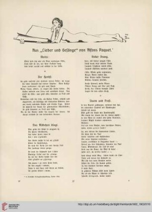 Aus "Lieder und Gefangene" von Alfons Paquet
