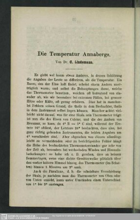 Die Temperatur Annabergs