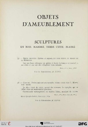 Objets d’ameublement mit Planche XXVII-LXX