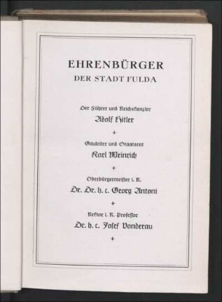 Ehrenbürger der Stadt Fulda