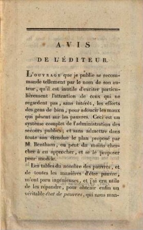 Esquisse d'un ouvrage en faveur des pauvres : adressée à l'editeur des Annales d'Agriculture