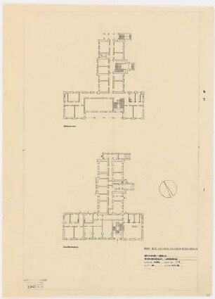 Evangelisches Diakonissenkrankenhaus Bethanien, Berlin-Kreuzberg Umbau. Feierabendhaus: Grundrisse 1:200