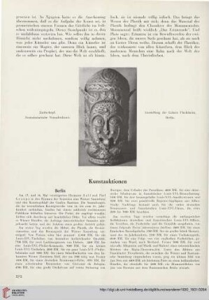 Kunstauktionen / Londoner Kunstschau / Kunstausstelungen / Aus dem nordischen Kunstleben / Aus der Kunstwelt / Auktion Stroganoff / Neue Kunstbücher