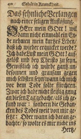 Das sehnliche Verlangen nach einer seligen Auflösung.
