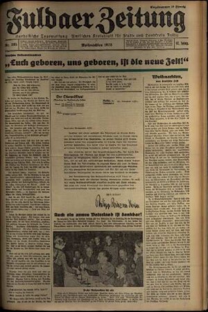 Erste Ausgabe vom Mittwoch, den 25. Dezember 1935.
