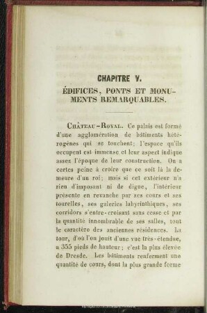 Chapitre V. Èdifices, ponts et Monuments remarquables