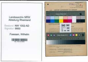Entnazifizierung Wilhelm Faassen, geb. 07.01.1900 (Unterbrandmeister)