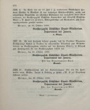 117. Ministerial-Bekanntmachung, betreffend die Zulassung der Dresdner Allgemeinen Versicherungs-Anstalt in Dresden zum Geschäftsbetrieb im Großherzogthum