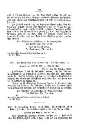 Uebernahme von Porto auf die Staatskasse : [I. Allgemeine Verhältnisse]