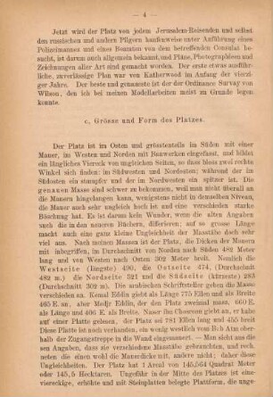 c, Grösse und Form des Platzes
