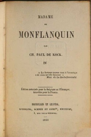 Madame de Monflanquin. 4