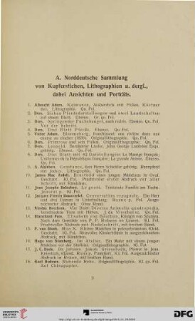 Norddeutsche Sammlung von Kupferstichen, Lithographien u. dergl., dabei Ansichten und Porträts (Nr. 1-184)