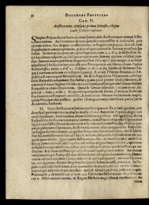 Cap. II. Aristocratia, ejusque prima Divisio, eligentium scilicet ratione.