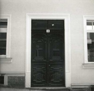Oederan, Frankenberger Straße 2/Ecke Markt. Wohnhaus mit Laden (18.Jh.). Haustür