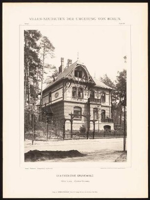 Villa Lucy, Berlin-Grunewald: Ansicht (aus: Hermann Rückwardt, Villen-Neubauten der Umgebung von Berlin)