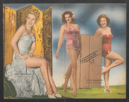Greg Sherwood, Jane Russel, Anne Bancroft - [Ilustración] : Pebetas de PBT