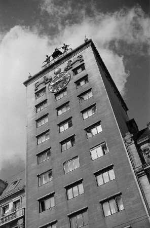 Ansicht des Krochhochhauses in Leipzig