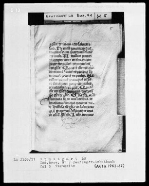 Gebetbuch des Konrad Peutinger — Initiälchen mit cadellenähnlichen Cauden, Folio 5recto