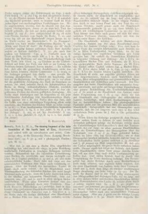 43-45 [Rezension] Bensly, Rob. L., The missing fragment of the latin translation of the fourth book of Ezra, discovered and edited with an introduction and notes