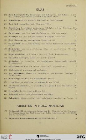 Arbeiten in Holz, Mobiliar (Nr. 475-493)