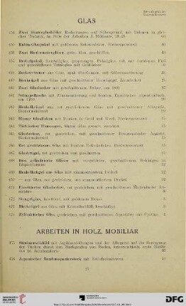 Arbeiten in Holz, Mobiliar (Nr. 475-493)