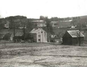Pfaffroda-Dittmannsdorf. Ortsteilansicht. Blick vom Kunstgraben nach Südosten