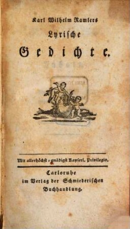 Karl Wilhelm Ramlers Lyrische Gedichte